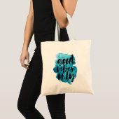 diep blauw goede vibes slechts de canvas tas van h (Voorkant (product))