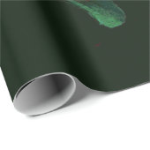 Diep Blauw & Groen Japans Bloemen Wrapping Papier (Rol Hoek)