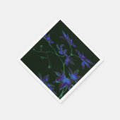 Diep Blauw & Groen Japans Bloemenpapier Servetten (Hoek)