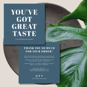 Diep blauw, je hebt een geweldige smaak bedankt vierkante visitekaartje