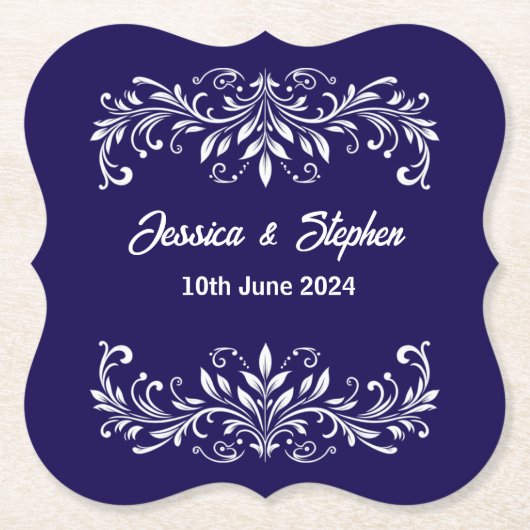 Diep Blauw Kartonnen Onderzetters (Voorkant)