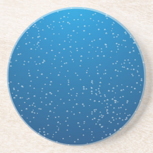 Diep Blauw Water en Kleine Bellen Zandsteen Onderzetter