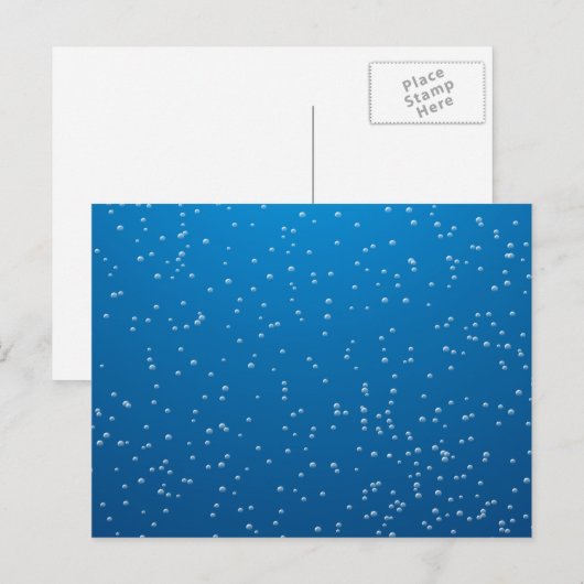 Diep Blauw Water en Kleine Belletjes Briefkaart (Voorkant / Achterkant)