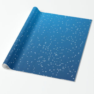 Diep Blauw Water en Kleine Belletjes Cadeaupapier