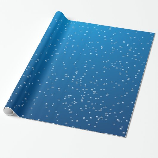 Diep Blauw Water en Kleine Belletjes Cadeaupapier (Uitgerold)