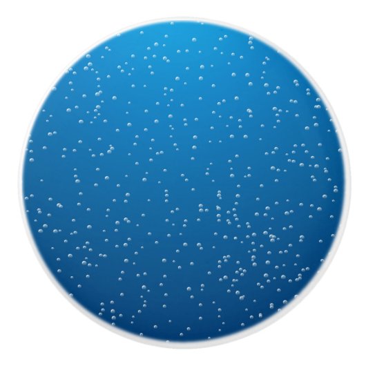 Diep Blauw Water en Kleine Bubbels Keramische Knop (Voorkant)