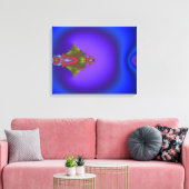 Diep Blauwachtig Fractal Canvas Afdruk (Insitu (Woonkamer))
