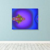 Diep Blauwachtig Fractal Canvas Afdruk (Insitu (Houten vloer))