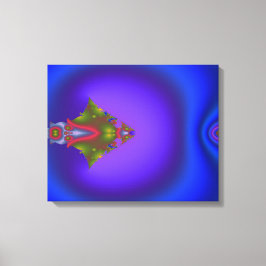 Diep Blauwachtig Fractal Canvas Afdruk