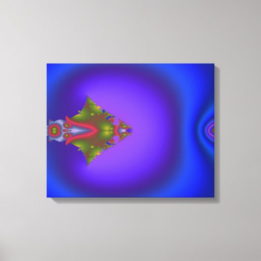 Diep Blauwachtig Fractal Canvas Afdruk (Voorkant)