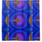 Diep blauwachtig fractal douchegordijn (Voorkant)