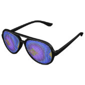 Diep blauwachtig stromend diamantfractal aviator zonnebril (Gekanteld)