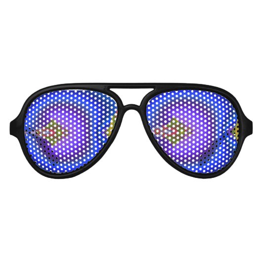 Diep blauwachtig stromend diamantfractal aviator zonnebril (Voorkant)