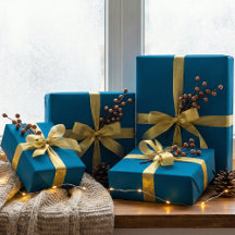 Diep Blauwgroen Blauw Inpakpapier Elegante Effen K