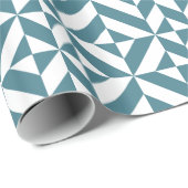 Diep Blauwgroen groen geometrisch decoderpatroon Cadeaupapier (Rol Hoek)