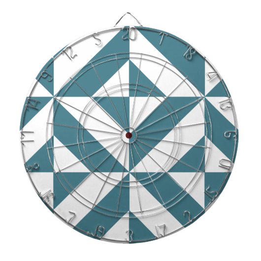 Diep Blauwgroen groen geometrisch decoderpatroon Dartbord (Voorkant)