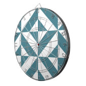 Diep Blauwgroen groen geometrisch decoderpatroon Dartbord (Voorkant Rechts)