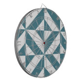 Diep Blauwgroen groen geometrisch decoderpatroon Dartbord (Voorkant Links)