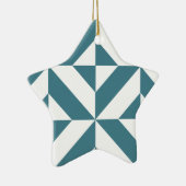 Diep Blauwgroen groen geometrisch decoderpatroon Keramisch Ornament (Rechts)