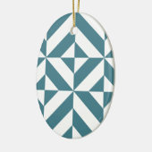 Diep Blauwgroen groen geometrisch decoderpatroon Keramisch Ornament (Links)