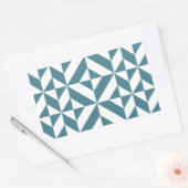 Diep Blauwgroen groen geometrisch decoderpatroon Rechthoekige Sticker (Envelop)