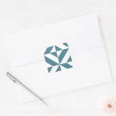 Diep Blauwgroen groen geometrisch decoderpatroon Vierkante Sticker (Envelop)