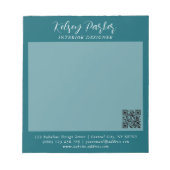 Diep Blauwgroen  Notitieblok (Voorkant)