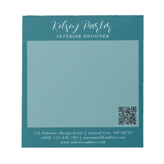 Diep Blauwgroen  Notitieblok (Voorkant)