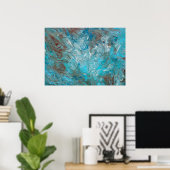 Diep Blauwgroen Poster (Thuiskantoor)