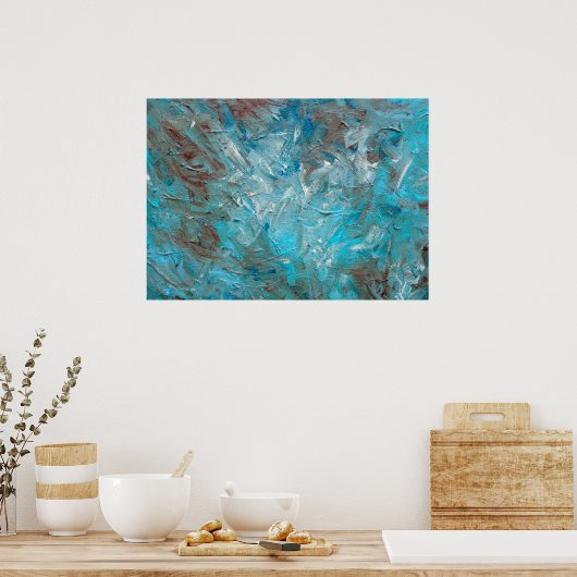 Diep Blauwgroen Poster (Keuken)