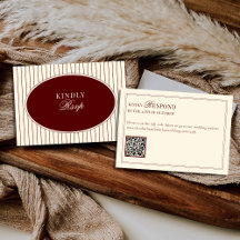 Diep bordeaux ivoor strepen ovaal oud geld RSVP