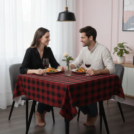 Diep bordeauxrode en zwarte elegante tafelkleed
