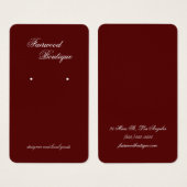 Diep bordeauxrode sieraden displaykaart visitekaartje (Voorkant /achterkant)
