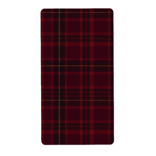 Diep bordeauxrood Blackwatch tartan ruitpatroon Etiket (Voorkant)