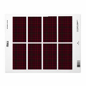 Diep bordeauxrood Blackwatch tartan ruitpatroon Etiket (Full Sheet)
