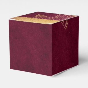 Diep bordeauxrood en goud bedankdoosjes