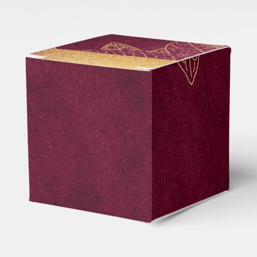 Diep bordeauxrood en goud bedankdoosjes (Voorkant Zijde)