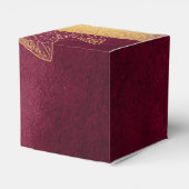 Diep bordeauxrood en goud bedankdoosjes (Achterkant)
