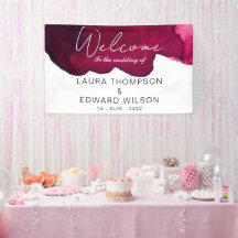 Diep bordeauxrood waterverf abstract inkt wijnrood