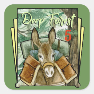 Diep bos 5 vierkante sticker