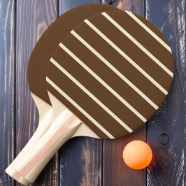 Diep bosbruin gestreept en effen tafeltennisbatje