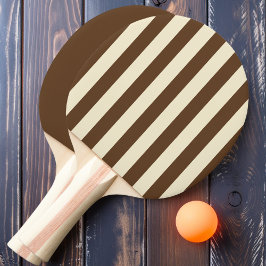 Diep bosbruin polo gestreept en effen tafeltennisbatje