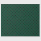 Diep bosgroen en zwart diagonaal geruit cadeaupapier (Vlak)