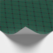Diep bosgroen en zwart diagonaal geruit cadeaupapier (Hoek)