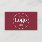 Diep Bourgondië Elegant Bedrijfslogo QR-code Visitekaartje (Voorkant)