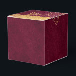 Diep Bourgondië en Goud Bedankdoosjes<br><div class="desc">Schitterende vintage favor doos met accenten van Bourgondische pruim en goud.</div>