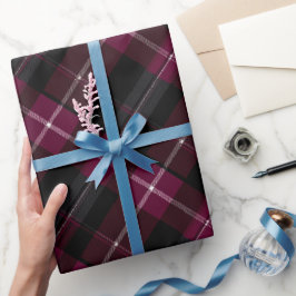 Diep Bourgondië Zwarte Wijn Donkerrode Geruite Pat Cadeaupapier