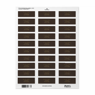 Diep bruin minimalistisch retouradreslabel etiket