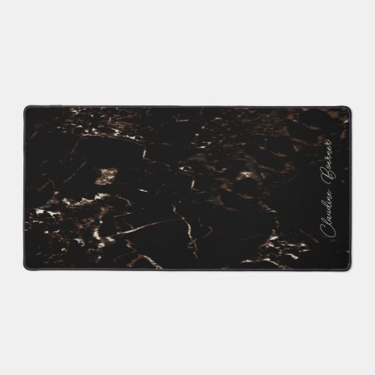 Diep Bruin Zwart Marmer Look Bureaumatten & Pads (Voorkant)
