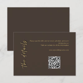 Diep bruine en gouden trouwbijlagekaart RSVP kaartje